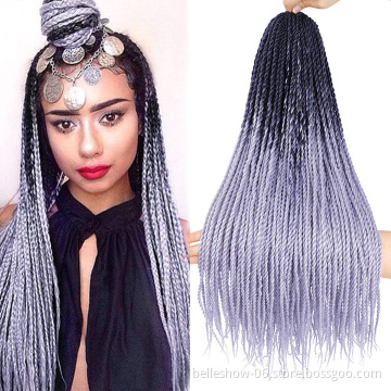 Hot sell 24 inch 20stands ombre synthetic braiding hair senegalese   crochet braid hair ombre braids